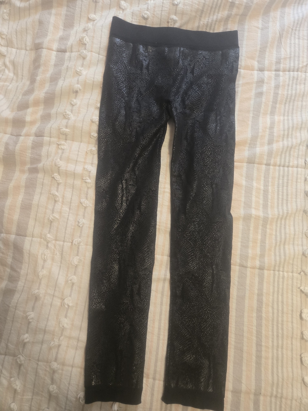 Black Snakeskin-Print Women’s Stretch Leggings